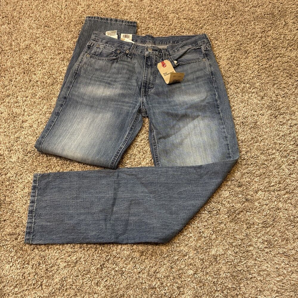 Levi's Jeans Men 32x32 Blue 514 Slim Straight Flex Stretch Performance Denim NEW